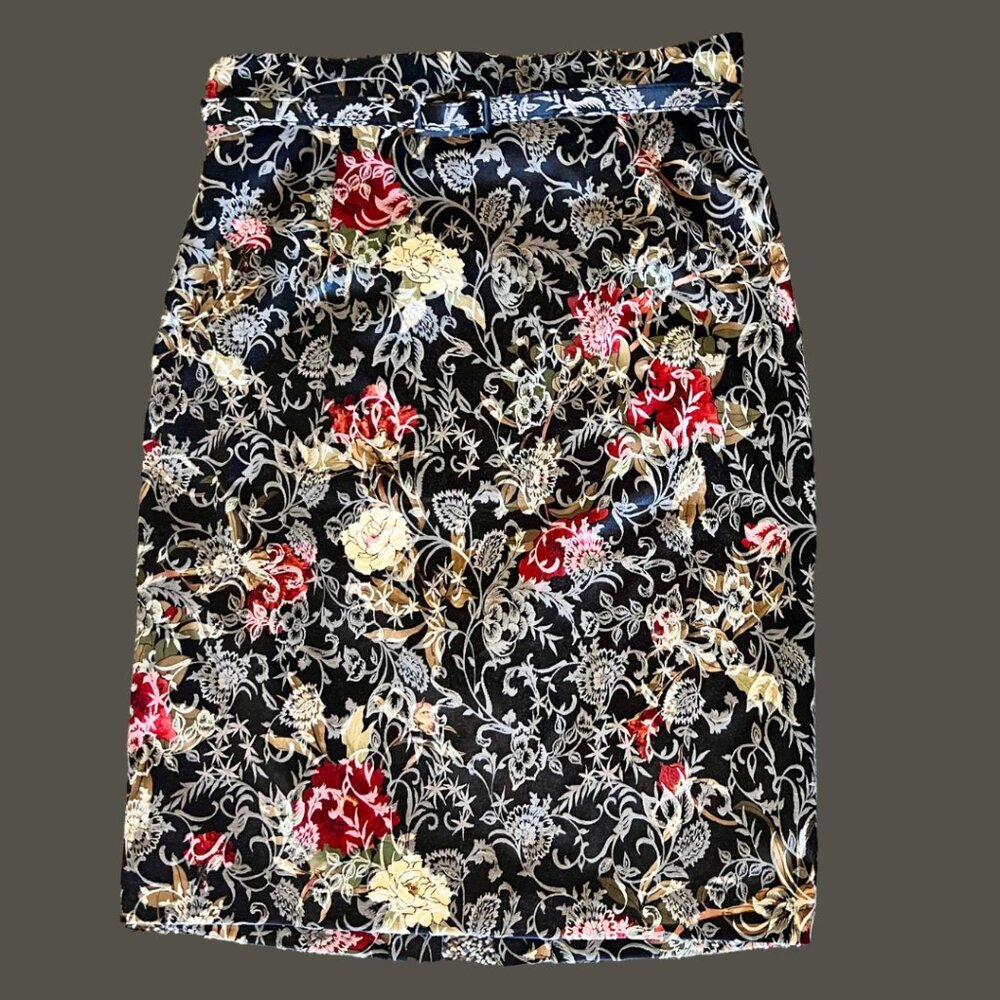 Antonio Melani Belted Floral Tapestry Jennifer Pencil Skirt